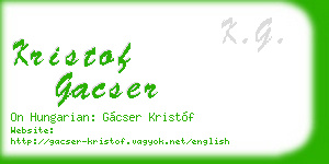 kristof gacser business card