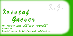 kristof gacser business card